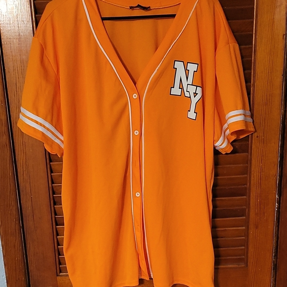 NY Orange Baseball Jersey